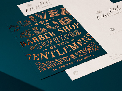 OLIVER CLUB BARBER SHOP brand brand kit branding crest design graphic design hand drawn identity illustration letter lettering logo type typography victorian vin vintage