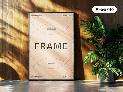 Interior Frame Mockup banner download frame framed free freebie indoor interior mockup pixelbuddha plant poster psd room shadow template wall warm wood wooden