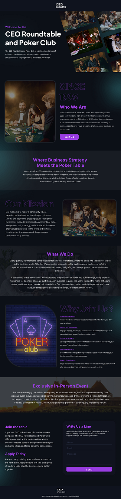 Poker Club Website branding graphic design logo ui