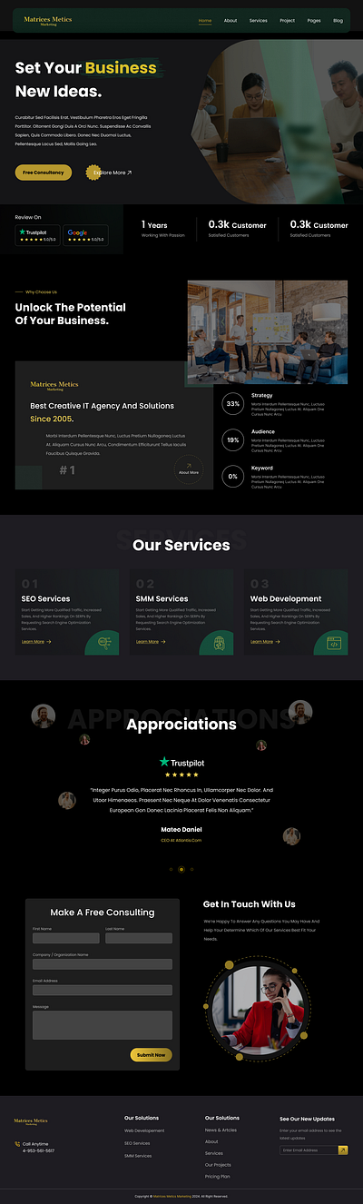 IT Services Provider Landing Page branding graphic design logo ui