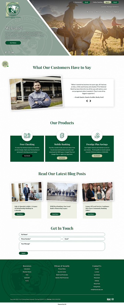 FNB Colorado Mockup design landing page mockup web web design website