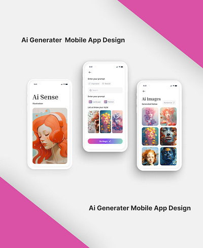 Ai generater app mobile 📲 screen design ai app ai editer ai generater ai method ai photos aib image generated animation branding graphic design mobile app mobile 📲 application motion graphics photo editor app ui app ui designer website design