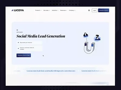 Lucidya customer experience management platform (case studies) ai data analytics animated interactions carousel case studies clean layout crisis management customer care customer experience details page george samuel hero cover lottie lucidya minimalist design responsive design social media analytics ui design user interface ux design website design