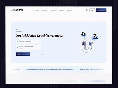 Lucidya customer experience management platform (case studies) ai data analytics animated interactions carousel case studies clean layout crisis management customer care customer experience details page george samuel hero cover lottie lucidya minimalist design responsive design social media analytics ui design user interface ux design website design