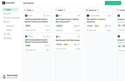 Kanban Board for Job Tracking beautiful hero branding dashboard design hero illustration kanban landing page light theme onboarding ui webapp website