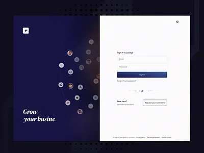 Lucidya customer experience management platform (Login) ai data analytics animated interactions blue clean layout customer experience customer feedback data driven decisions data visualizations george samuel information architecture interactive design lottie lucidya minimalist design responsive design social media analytics ui design user interface ux design website design