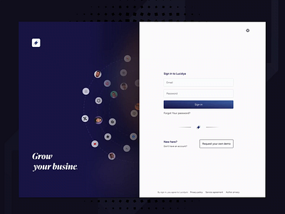 Lucidya customer experience management platform (Login) ai data analytics animated interactions blue clean layout customer experience customer feedback data driven decisions data visualizations george samuel information architecture interactive design lottie lucidya minimalist design responsive design social media analytics ui design user interface ux design website design