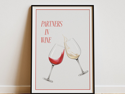 Partners In Wine design graphic design illustration poster design print design wine