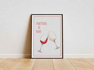 Partners In Wine design graphic design illustration poster design print design wine