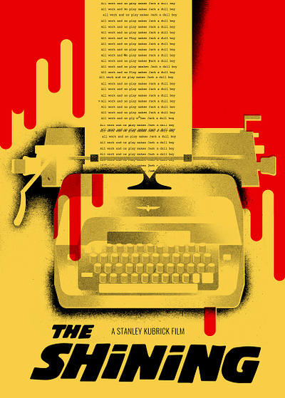 The Shining Poster editorial illustration graphic design horror horror movie illustration movie poster movies poster design the shining typewriter