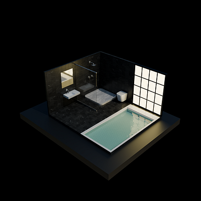 Just a bathroom 3d blender digital art