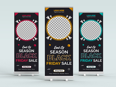 Black Friday roll-up banner design banner black black friday branding design designer friday graphic design pop up pull up retractable roll up roll up banner rollup banner sale signage stand standee ui ux