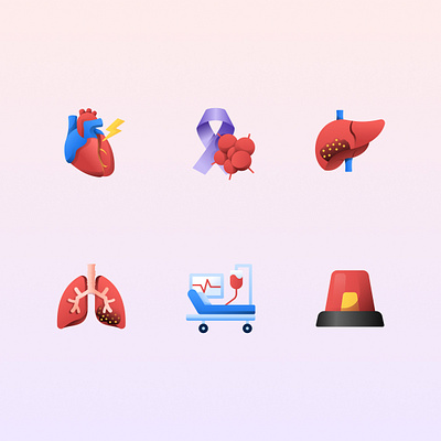 Health custom icon set etmoney figma gradient graphic design health iconography organs ui ui illustration vector