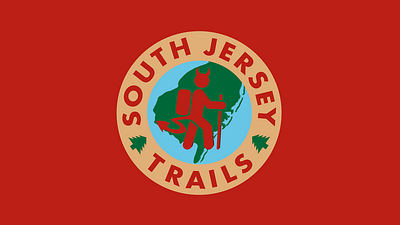 South Jersey Trails Badge Design: Jersey Devil Version badge design branding design graphic design logo logo design print design t shirt design typography vector