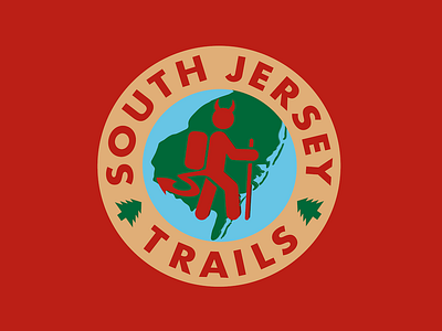 South Jersey Trails Badge Design: Jersey Devil Version badge design branding design graphic design logo logo design print design t shirt design typography vector