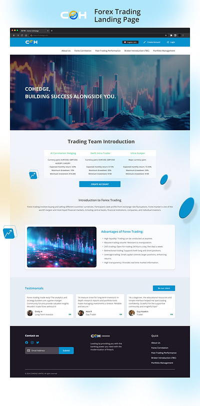 Forex Trading Website bluethemedesign branding figmadesign financialwebsite forextrading interactiveui landingpagedesign minimalistdesign securitydesign tradingplatform uiuxdesign webdesign