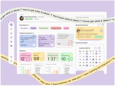 Online Education Platform animation bento dashboard design online education statistics ui ui animation user experience user interface ux