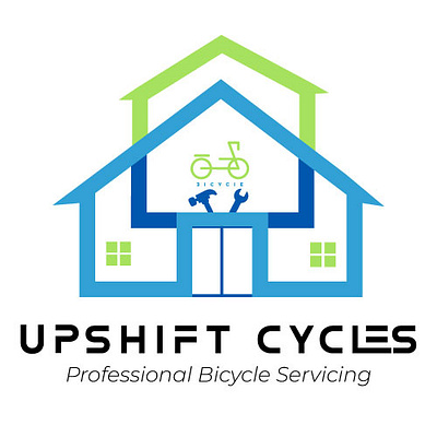 Bicycle Servicing or Home Servicing Logo Design 3d bicycle bicycle servicing branding graphic design home home servicing logo logo design motion graphics servicing ui