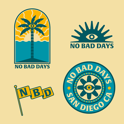 No Bad Days beach design eye flower illustration logo logodesign palmtree sun vectorlogo