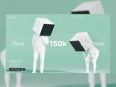 BioWaste - Modern Clean Minimalist Green Website Design aesthetic case study clean company profile dailyui design elegant green minimalist modern ui uiux ux waste disposal waste management web design website website design website designer website layout