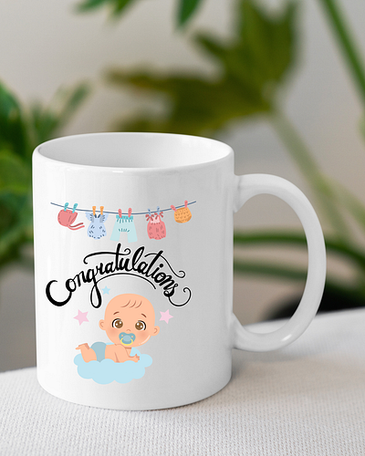 Gift Mug baby birthday congratulations cup design gift graphic design logo mug