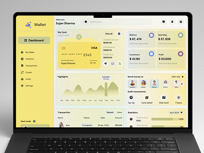 Wallet web app 2024 antor app bank banking bhajan branding dashboard design fintec fintech graphic design illustration logo mobile sojon sujan ui web app web design