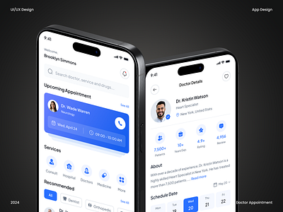 Doctor Appointment App Ui Design appointmentapp doctorapp doctorappointmentapp healthtech medicalapp ui