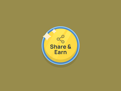 Gamified Share & Earn Button buttondesign gamifiedui loyaltyprogram referralbonus refferal