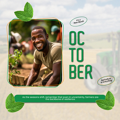 New Month (October) agriculture farming graphic design new month poster