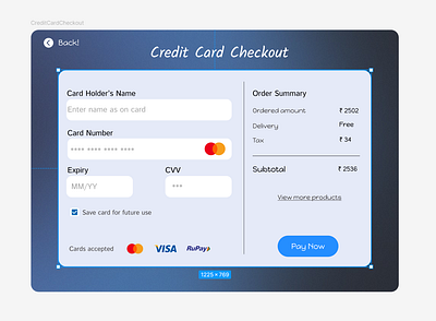 Credit Card Checkout page #DailyUI dailyui payment checkout ui ux