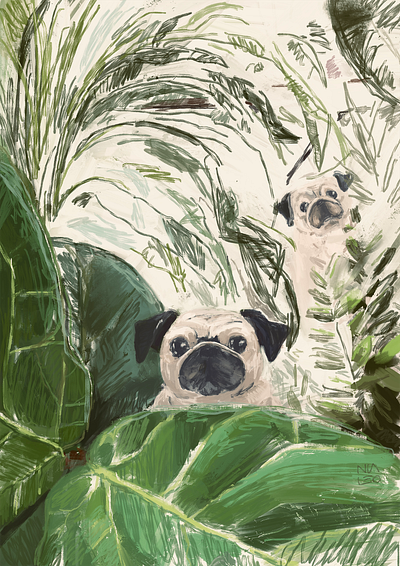 Pugs artisticportrait artoftheday characterdesign colorfulart conceptart contemporaryart creativeprocess detailedillustration digitalart digitalpainting dog dogs illustration modernart portrait procreate style vibrantcolors visualstorytelling