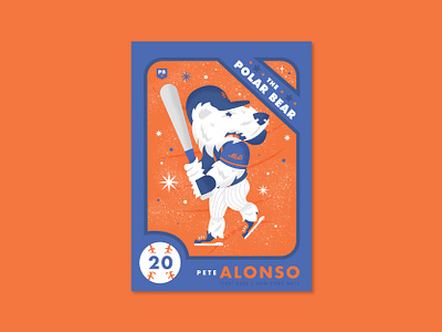 Polar Bear Pete ball baseball baseball card bat bear lets go mets mets new york new york mets pete alonso polar bear