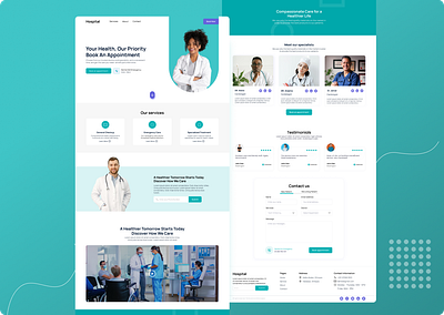 Hospital Appointment Landing Page color theory figma hospital landing page ui ux web design