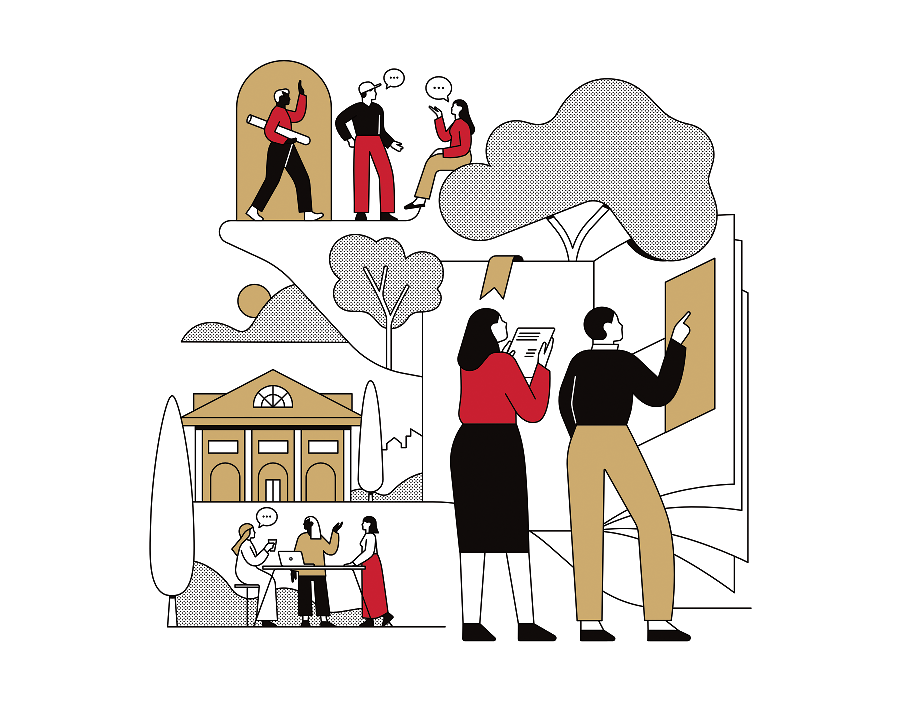 Learning by doing branding character editorial illustration magazine people