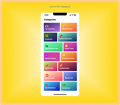 Daily UI Challenge #099 - Categories browse category daily ui 99 daily ui challenge food mobile app