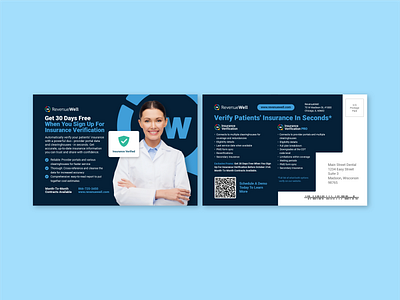 Insurance Verification Direct Mailer brand brand design branding dental software dental software marketing design direct mail graphic design icons insurance layout design mailer marketing design print print design typography verification