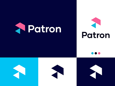 Patron Logo abstract app branding creative graphic design iconic logo minimalistic modern saas security technology