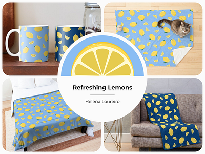 Refreshing Lemons – Pattern color digital art figma graphic design illustration motifs pattern print