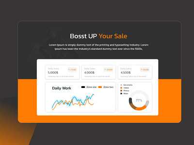 Sale Dashboard Section Design company website design figma figma uiux figma website illustration landing page design ui web design website website design