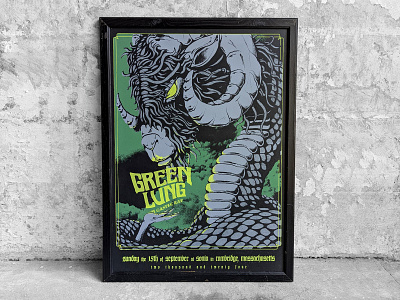 Green Lung Gig Poster concert drawing goat illustration magic monster occult rock screenprint snake stoner witch witchcraft