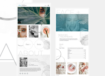 PUREskin Face + Body beauty branding design direction illustration logo photography rebranding responsive desisgn spa visual design website wellness wireframes