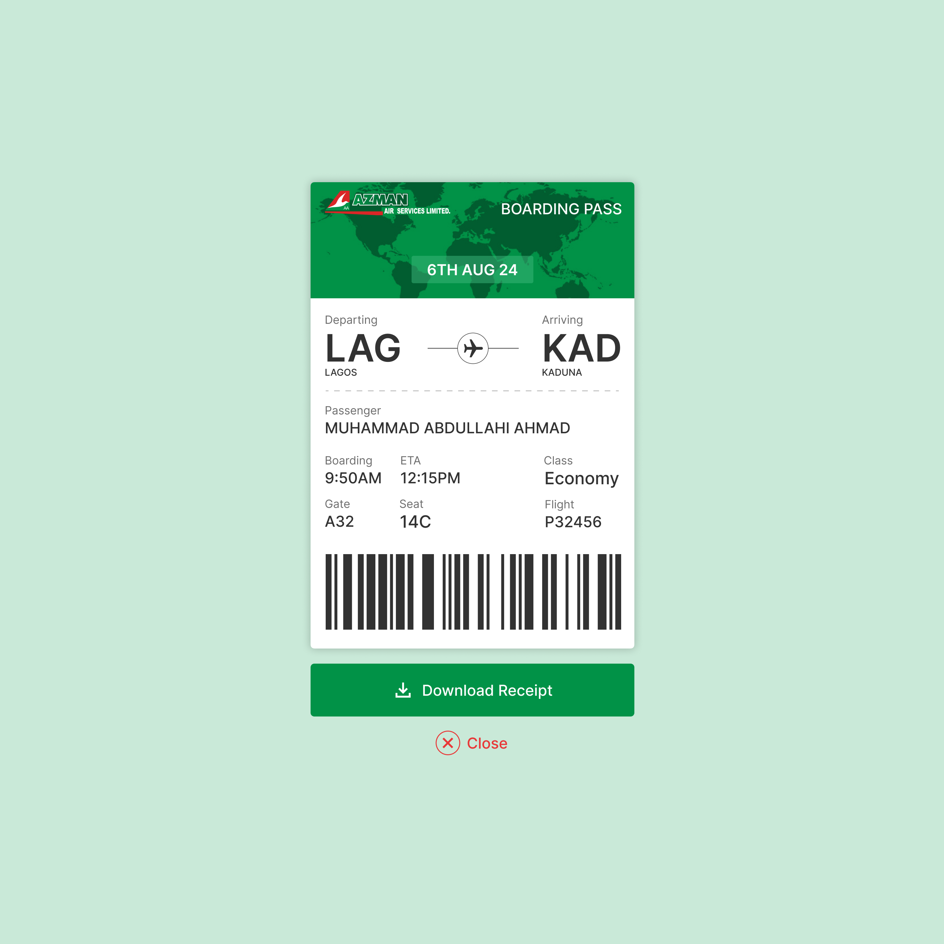 Flight Boarding Pass UI airline ui app designer app ui boarding pass designer flight product desihne ui ui designer ui element uiux uiux designer user experience user interface ux ux designer web design web designer web ui website design