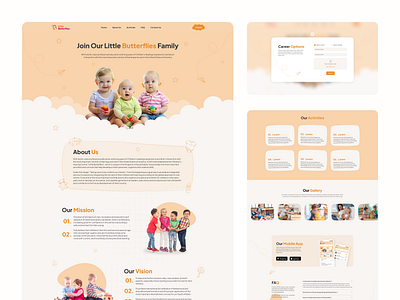Little Butterflies home page designing landing page designing product design ui ui design ui ux design ux ux design web design website design