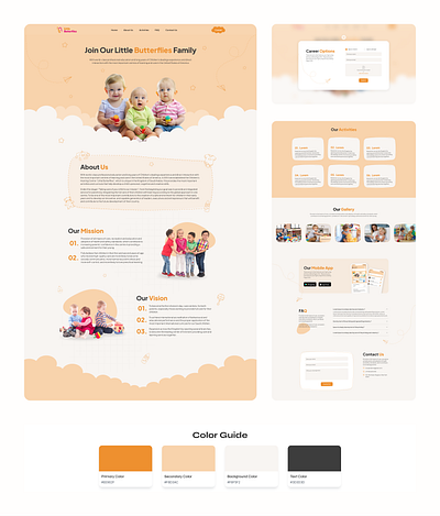 Little Butterflies home page designing landing page designing product design ui ui design ui ux design ux ux design web design website design