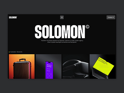 Solomon bold dark design editorial elegant minimal template ui ui design webdesign webflow website