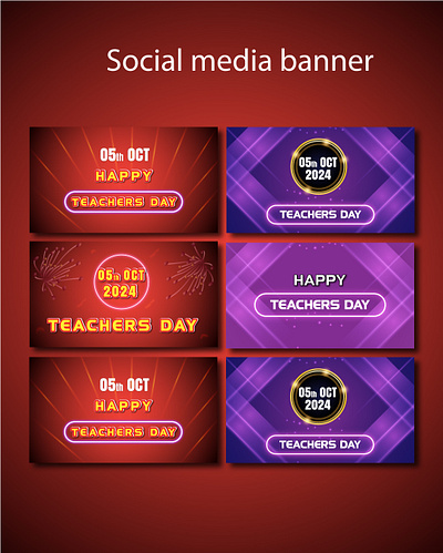 World Teachers day 5 October banner design template anniversary