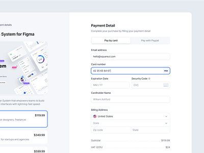 Checkout Page - SquareUi Design System checkout checkout page design system figma product design ui ux web design