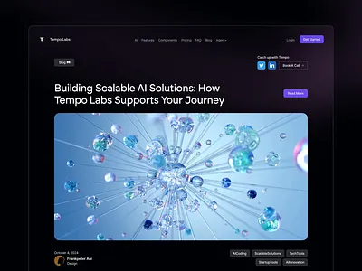 Blog page design🫧 ai animation blog blog page design dark mode dazeign design tempo ui
