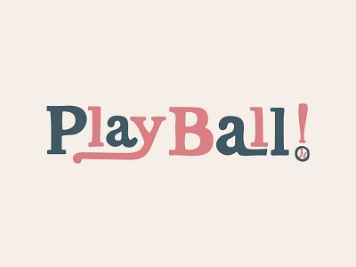 Play Ball Baseball Lettering american baseball fun hand drawn hand lettered hand lettering imperfect lettering optimistic play ball quirky red and blue retro sports vintage wholesome