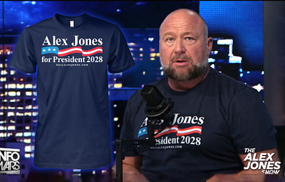 Alex Jones For President 2028 Shirt design illustration